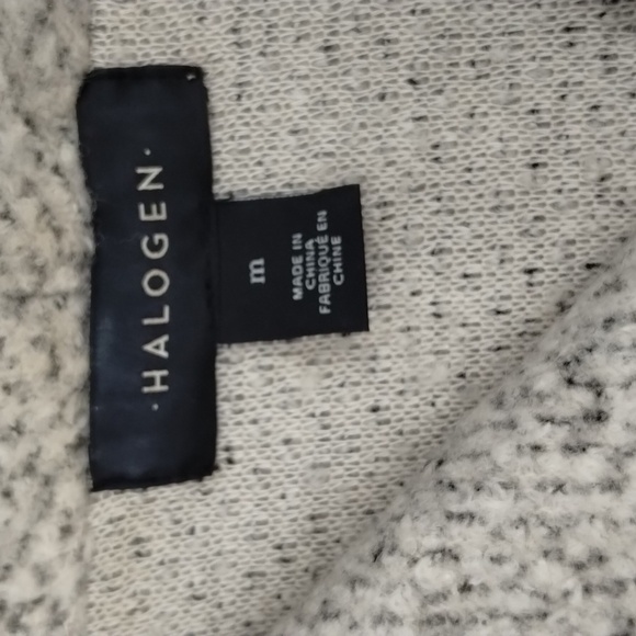 Halogen women's medium asymmetric zip up blazer jacket long sleeve taupe color - Picture 8 of 9